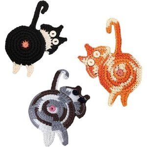 Drink Coaster |Cat Gifts for Cat Lovers,Fun Woven Creative Coasters,Cute Coaster